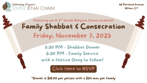 Family Shabbat & Consecration - Nov 7 2025